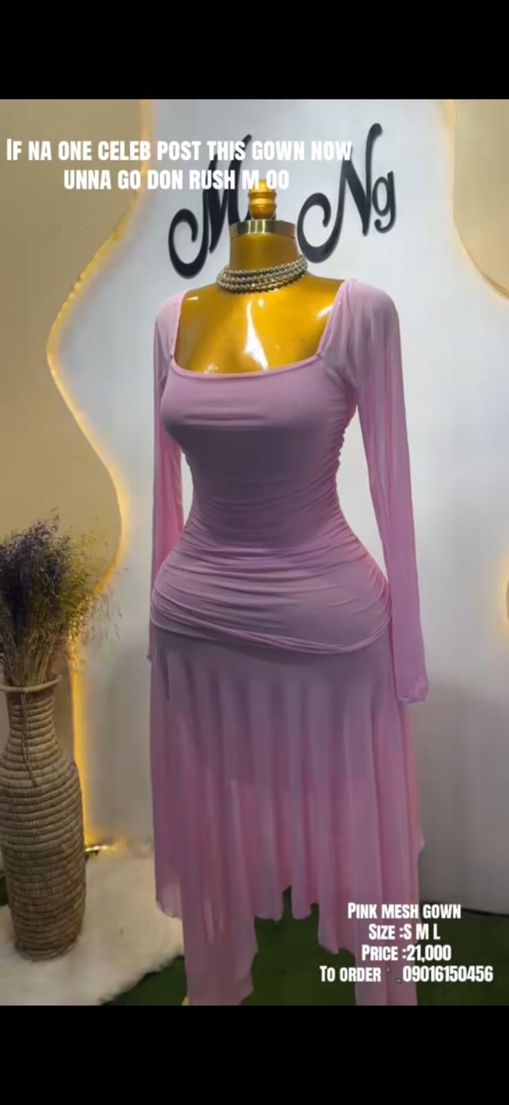 Pink rushed dress